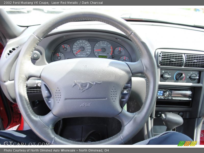 Laser Red Metallic / Dark Charcoal 2002 Ford Mustang V6 Coupe