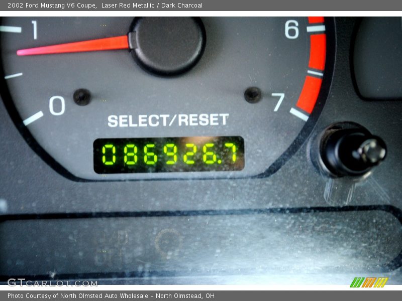 Laser Red Metallic / Dark Charcoal 2002 Ford Mustang V6 Coupe