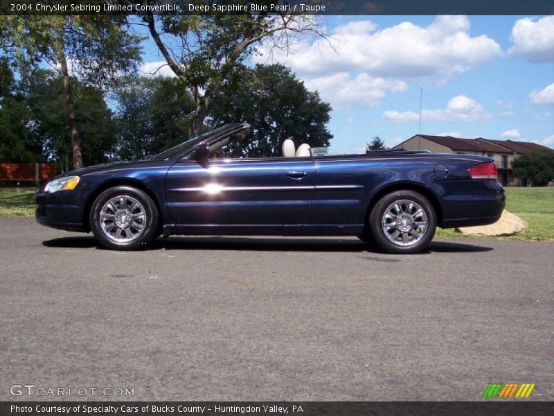 Deep Sapphire Blue Pearl / Taupe 2004 Chrysler Sebring Limited Convertible