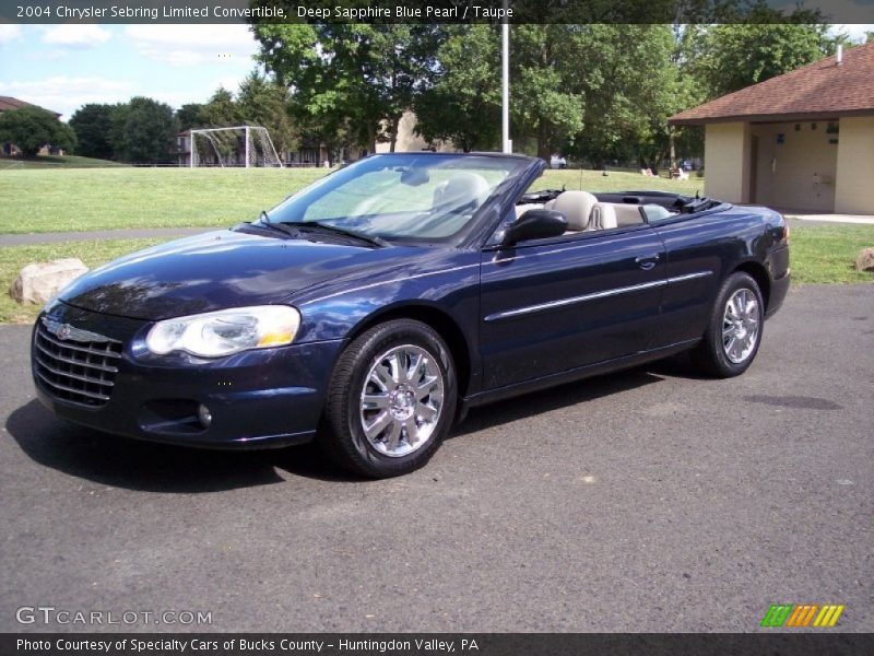 Deep Sapphire Blue Pearl / Taupe 2004 Chrysler Sebring Limited Convertible