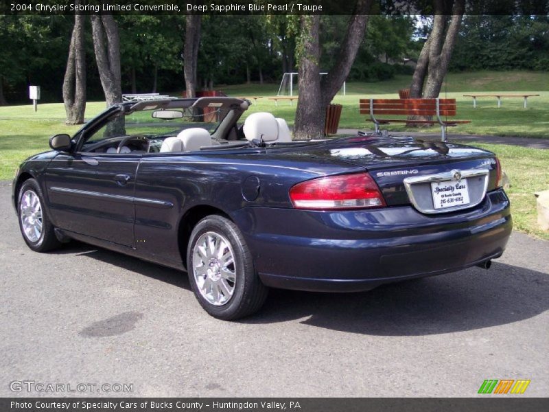 Deep Sapphire Blue Pearl / Taupe 2004 Chrysler Sebring Limited Convertible