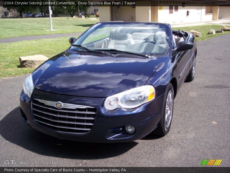 Deep Sapphire Blue Pearl / Taupe 2004 Chrysler Sebring Limited Convertible