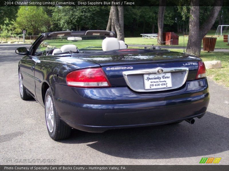 Deep Sapphire Blue Pearl / Taupe 2004 Chrysler Sebring Limited Convertible