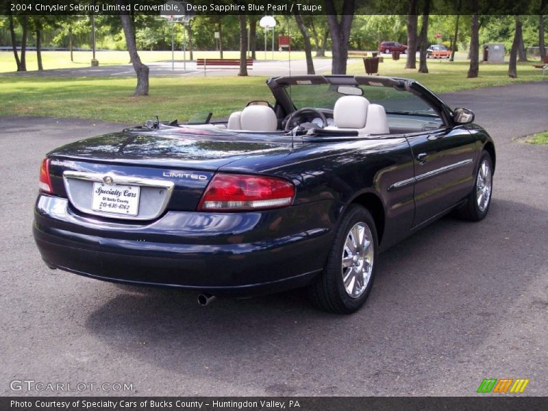 Deep Sapphire Blue Pearl / Taupe 2004 Chrysler Sebring Limited Convertible