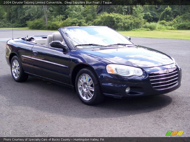 Deep Sapphire Blue Pearl / Taupe 2004 Chrysler Sebring Limited Convertible