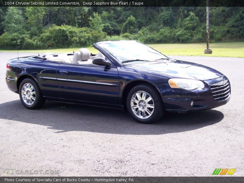 Deep Sapphire Blue Pearl / Taupe 2004 Chrysler Sebring Limited Convertible