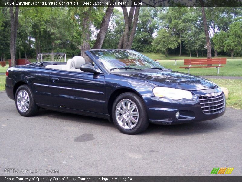 Deep Sapphire Blue Pearl / Taupe 2004 Chrysler Sebring Limited Convertible