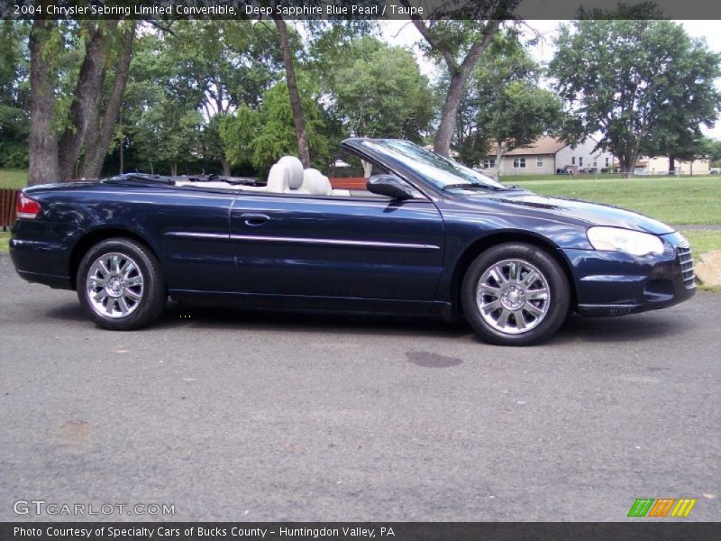 Deep Sapphire Blue Pearl / Taupe 2004 Chrysler Sebring Limited Convertible
