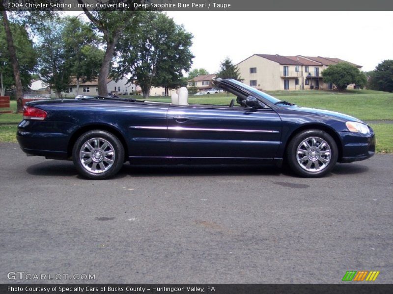 Deep Sapphire Blue Pearl / Taupe 2004 Chrysler Sebring Limited Convertible