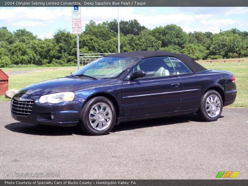 Deep Sapphire Blue Pearl / Taupe 2004 Chrysler Sebring Limited Convertible