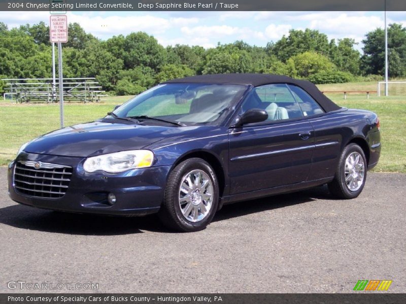 Deep Sapphire Blue Pearl / Taupe 2004 Chrysler Sebring Limited Convertible