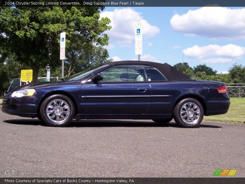 Deep Sapphire Blue Pearl / Taupe 2004 Chrysler Sebring Limited Convertible