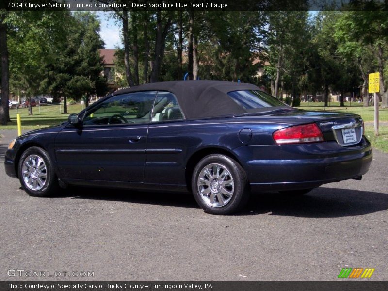 Deep Sapphire Blue Pearl / Taupe 2004 Chrysler Sebring Limited Convertible