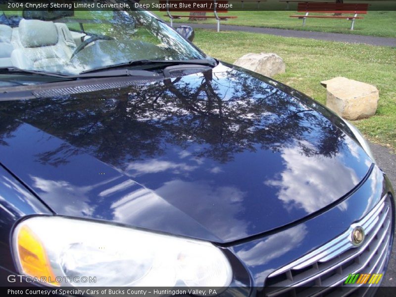Deep Sapphire Blue Pearl / Taupe 2004 Chrysler Sebring Limited Convertible
