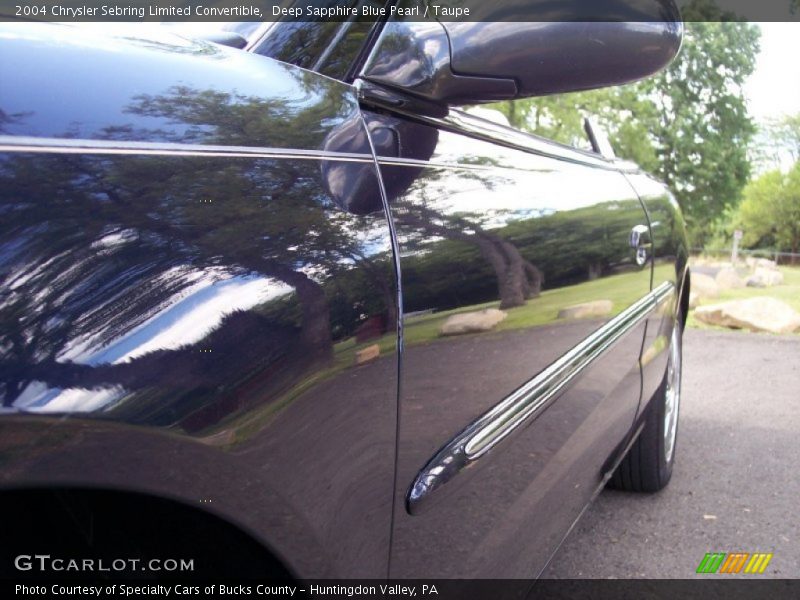 Deep Sapphire Blue Pearl / Taupe 2004 Chrysler Sebring Limited Convertible