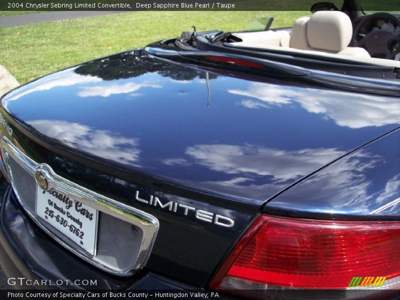 Deep Sapphire Blue Pearl / Taupe 2004 Chrysler Sebring Limited Convertible