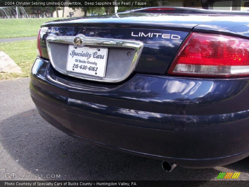 Deep Sapphire Blue Pearl / Taupe 2004 Chrysler Sebring Limited Convertible