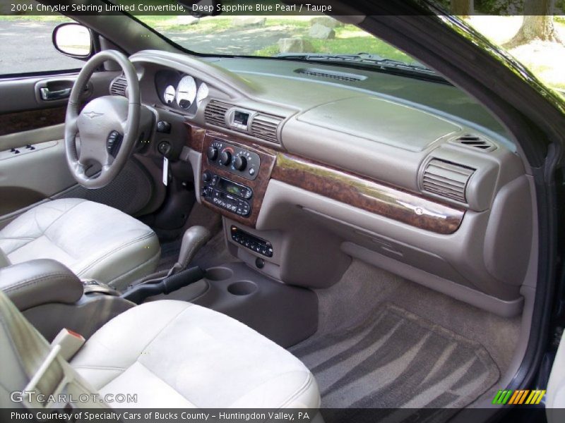 Deep Sapphire Blue Pearl / Taupe 2004 Chrysler Sebring Limited Convertible