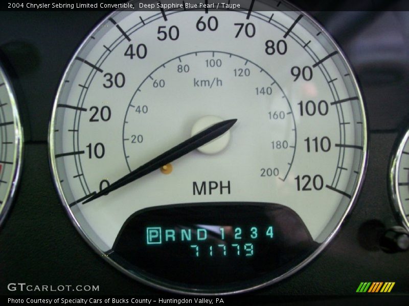 Deep Sapphire Blue Pearl / Taupe 2004 Chrysler Sebring Limited Convertible