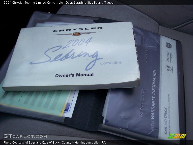 Deep Sapphire Blue Pearl / Taupe 2004 Chrysler Sebring Limited Convertible