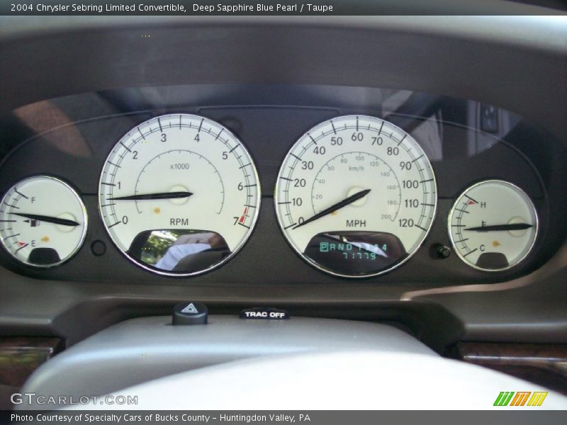 Deep Sapphire Blue Pearl / Taupe 2004 Chrysler Sebring Limited Convertible