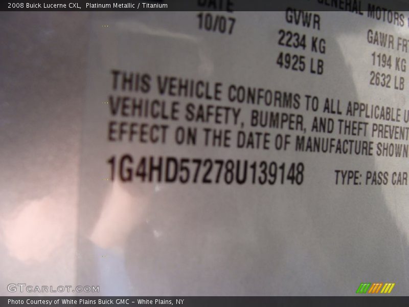 Platinum Metallic / Titanium 2008 Buick Lucerne CXL