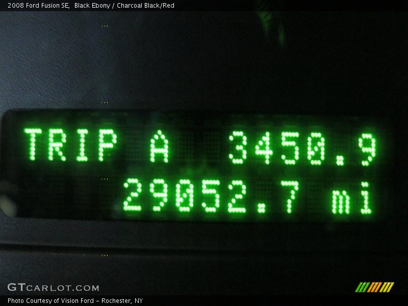 Black Ebony / Charcoal Black/Red 2008 Ford Fusion SE
