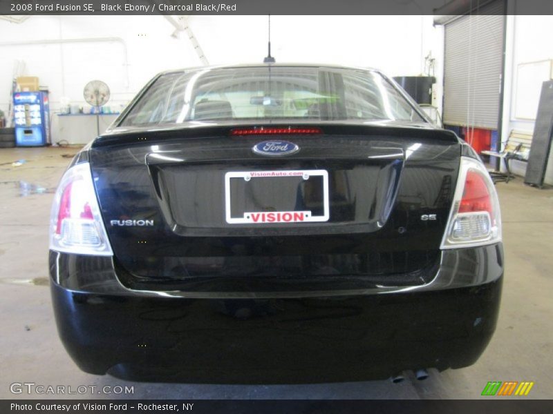 Black Ebony / Charcoal Black/Red 2008 Ford Fusion SE
