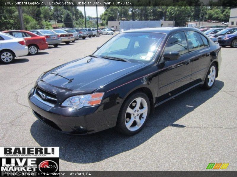 Obsidian Black Pearl / Off-Black 2007 Subaru Legacy 2.5i Limited Sedan