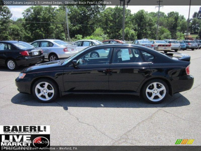 Obsidian Black Pearl / Off-Black 2007 Subaru Legacy 2.5i Limited Sedan
