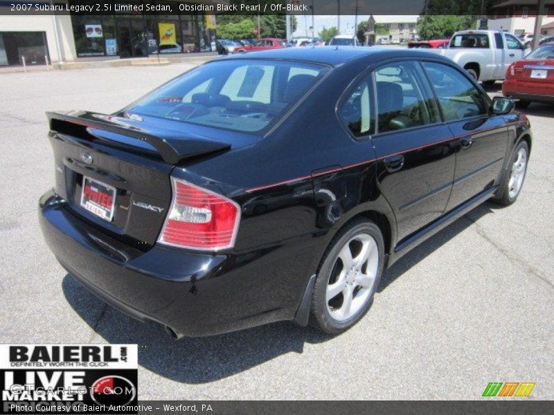 Obsidian Black Pearl / Off-Black 2007 Subaru Legacy 2.5i Limited Sedan