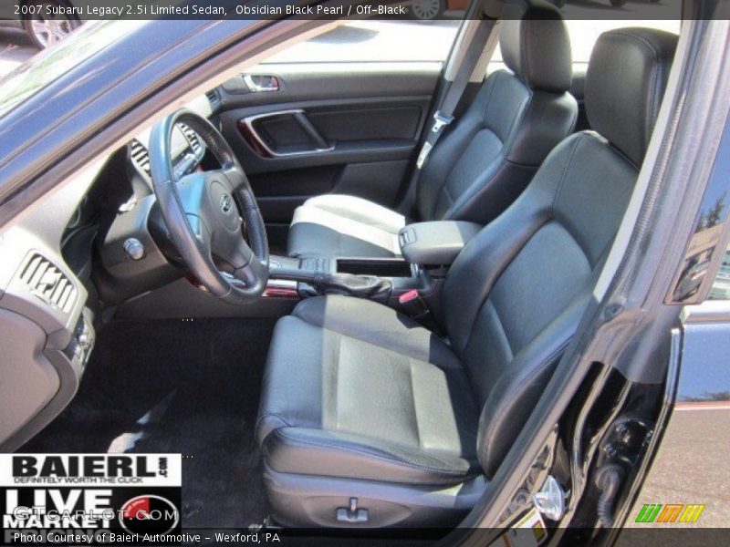 Obsidian Black Pearl / Off-Black 2007 Subaru Legacy 2.5i Limited Sedan