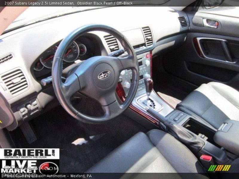 Obsidian Black Pearl / Off-Black 2007 Subaru Legacy 2.5i Limited Sedan