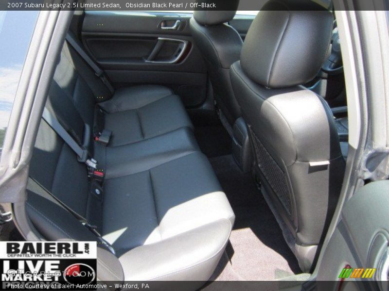 Obsidian Black Pearl / Off-Black 2007 Subaru Legacy 2.5i Limited Sedan