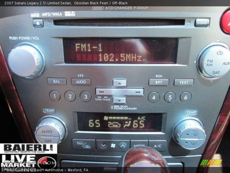 Obsidian Black Pearl / Off-Black 2007 Subaru Legacy 2.5i Limited Sedan