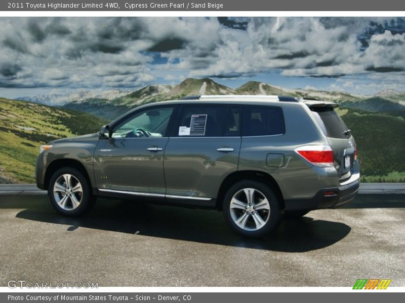 Cypress Green Pearl / Sand Beige 2011 Toyota Highlander Limited 4WD