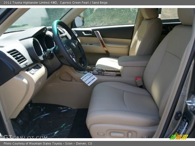 Cypress Green Pearl / Sand Beige 2011 Toyota Highlander Limited 4WD