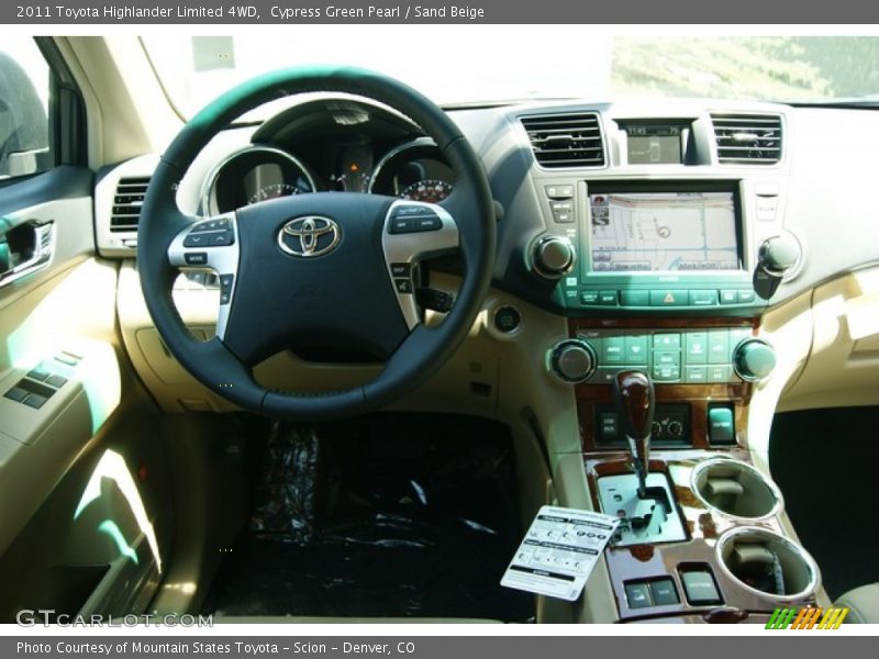 Cypress Green Pearl / Sand Beige 2011 Toyota Highlander Limited 4WD