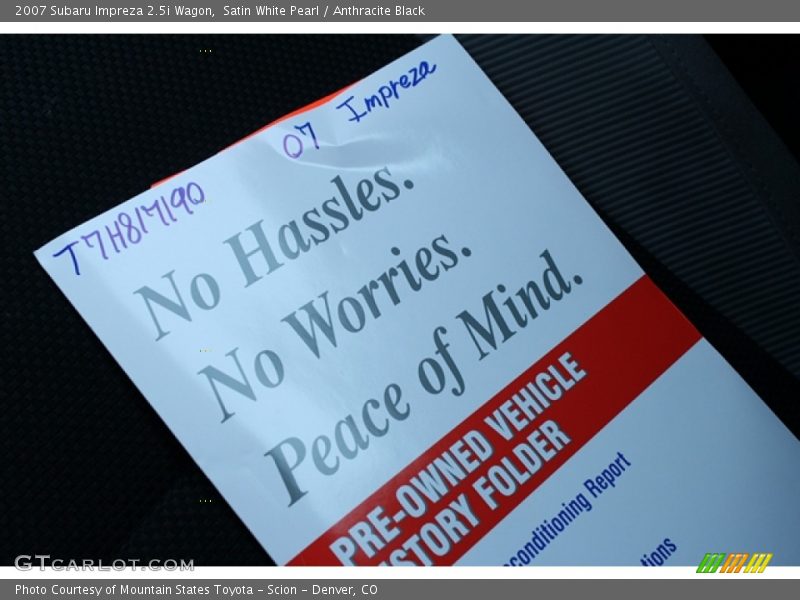 Satin White Pearl / Anthracite Black 2007 Subaru Impreza 2.5i Wagon