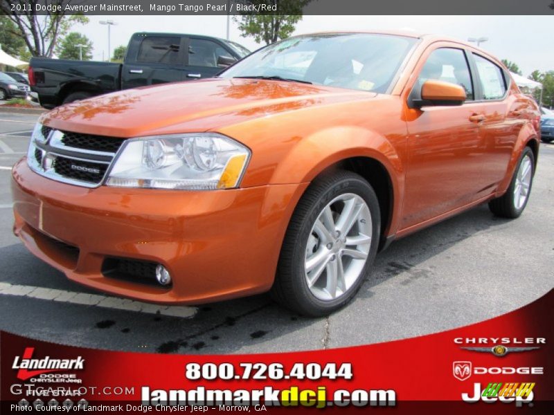 Mango Tango Pearl / Black/Red 2011 Dodge Avenger Mainstreet