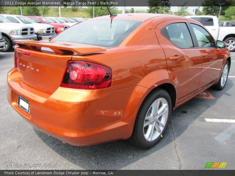 Mango Tango Pearl / Black/Red 2011 Dodge Avenger Mainstreet