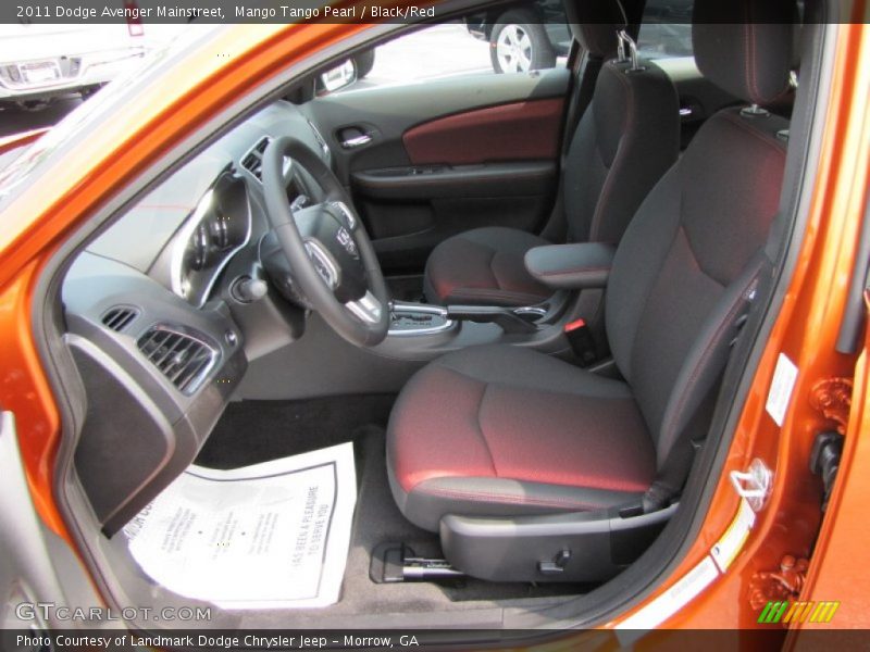 Mango Tango Pearl / Black/Red 2011 Dodge Avenger Mainstreet