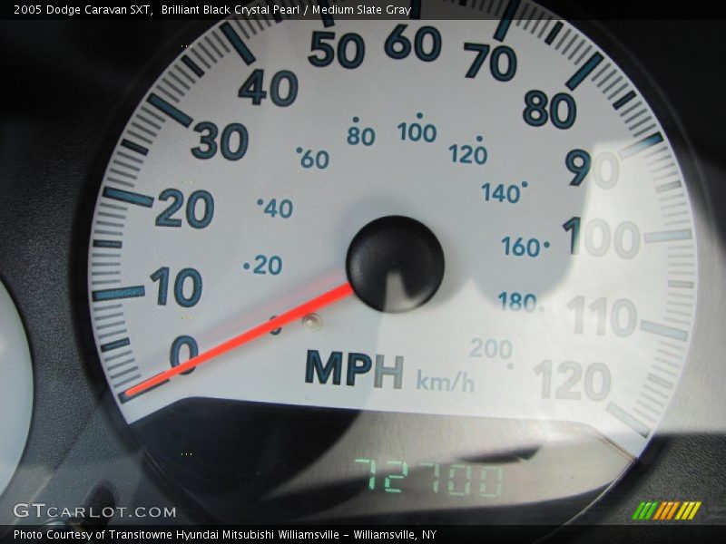Brilliant Black Crystal Pearl / Medium Slate Gray 2005 Dodge Caravan SXT