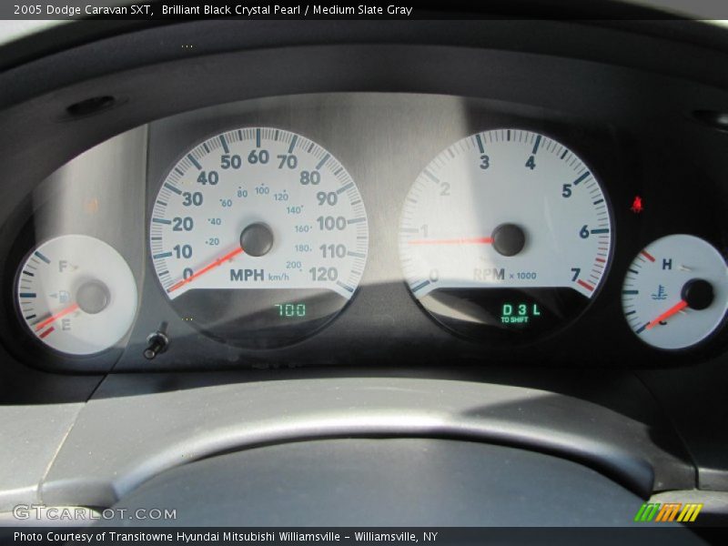 Brilliant Black Crystal Pearl / Medium Slate Gray 2005 Dodge Caravan SXT