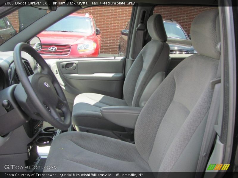 Brilliant Black Crystal Pearl / Medium Slate Gray 2005 Dodge Caravan SXT