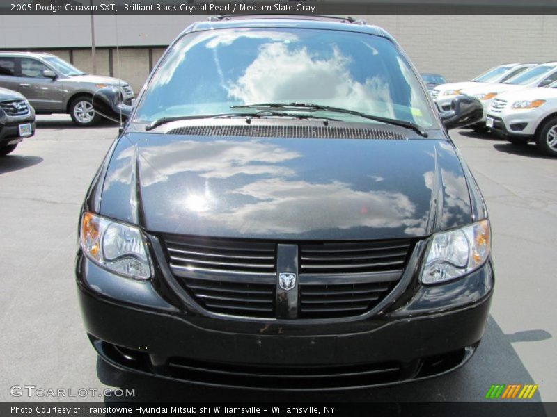 Brilliant Black Crystal Pearl / Medium Slate Gray 2005 Dodge Caravan SXT