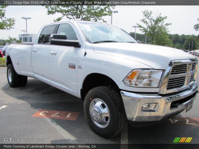 Bright White / Dark Slate Gray/Medium Graystone 2011 Dodge Ram 3500 HD SLT Crew Cab 4x4 Dually