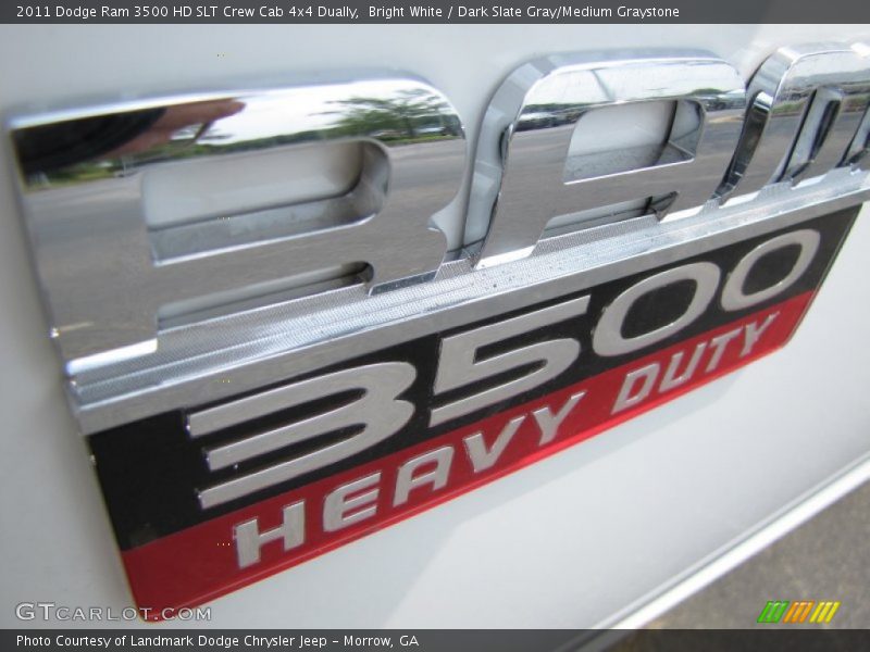 Bright White / Dark Slate Gray/Medium Graystone 2011 Dodge Ram 3500 HD SLT Crew Cab 4x4 Dually