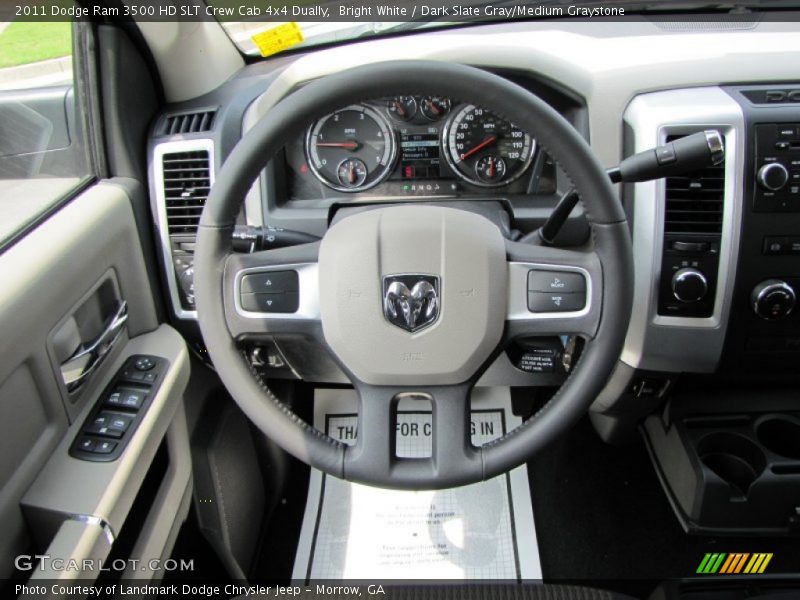 Bright White / Dark Slate Gray/Medium Graystone 2011 Dodge Ram 3500 HD SLT Crew Cab 4x4 Dually