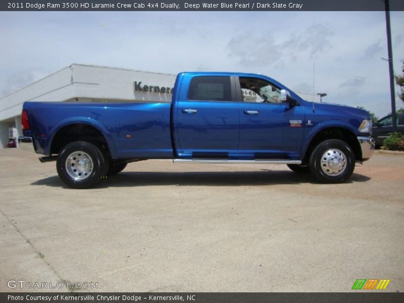 Deep Water Blue Pearl / Dark Slate Gray 2011 Dodge Ram 3500 HD Laramie Crew Cab 4x4 Dually